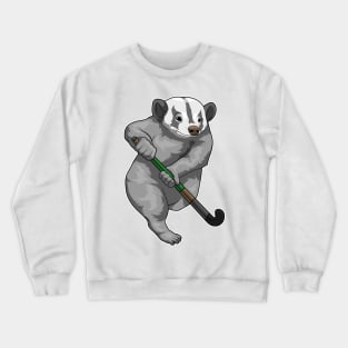 Honey badger Field hockey Hockey stick Crewneck Sweatshirt